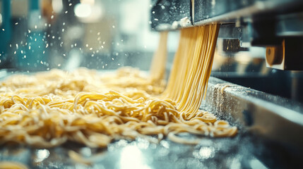 Creating fresh pasta with a modern machine in a rustic-inspired setting filled with vibrant textures and colors