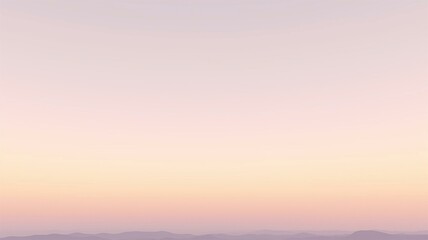 Fototapeta premium Photorealistic image of a soft pastel gradient sky blending pink, peach, and lavender hues at sunrise 