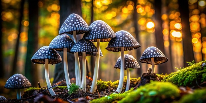 Magpie Fungus Long Exposure - Coprinopsis picacea Mushroom Photography