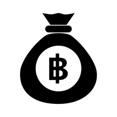 Money bag baht icon. money sign. baht symbol flat icon.vector illustration