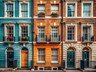 Obraz premium Minimalist London Street Scene: Baker Street Landmark Building