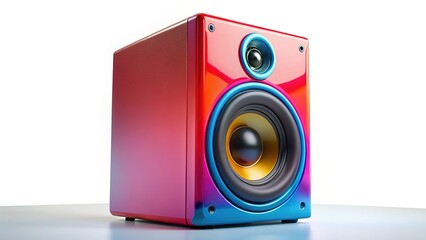 Minimalist Speaker, Isolated White Background, Transparent PNG - High-Resolution Stock Photo