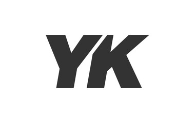 YK Techno Editable Font Logo For Corporate Branding. Bold, Futuristic Design With Unique Typographic Ideas. Minimal Custom Type And Dynamic Letter