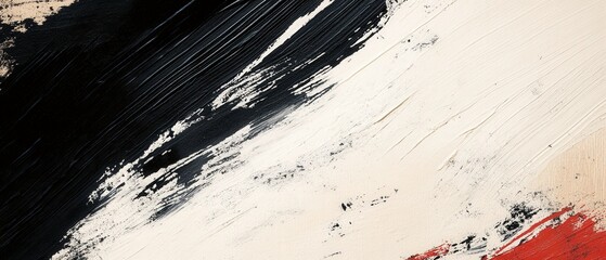 Naklejka premium abstract painting with black white and red brush strokes