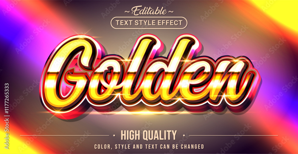 Aufkleber Editable text style effect - Golden text style theme.