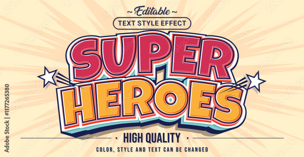 Poster Editable text style effect - Super Heroes text style theme.