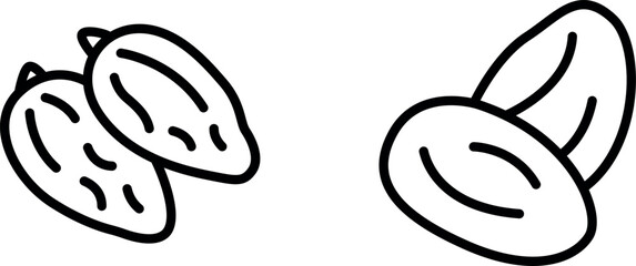 "Date Fruit Icon Representing Sweetness, Nutrition, and Natural Food in Simple Design"