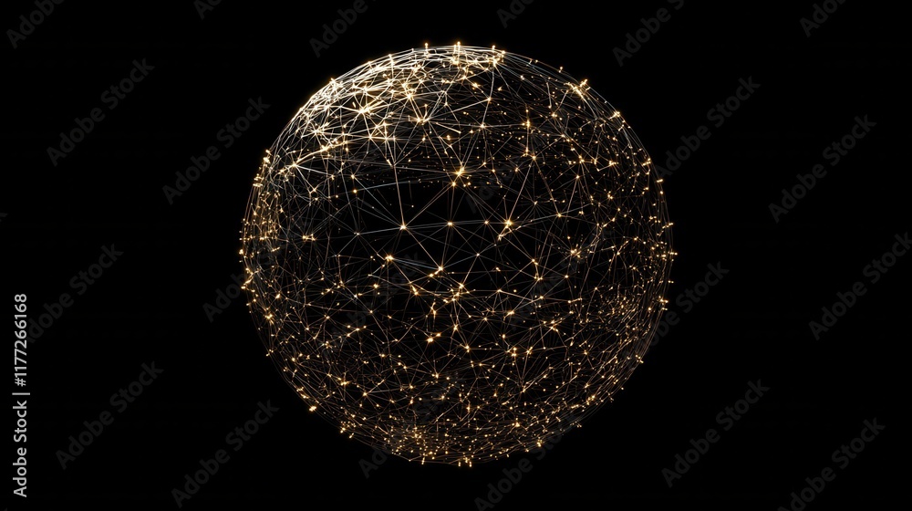 Poster technology image of globe. abstract polygonal shapes. background with connecting dots and lines. gra