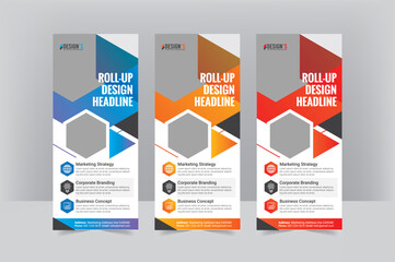 Corportae Digital Marketing Modern roll up banner design template

