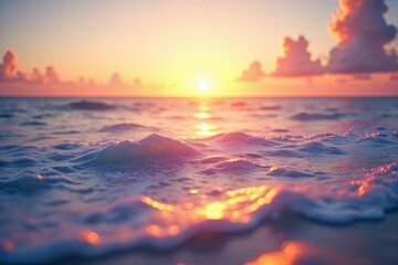 Fototapeta premium A calming abstract of overlapping glowing waves for peaceful imagery
