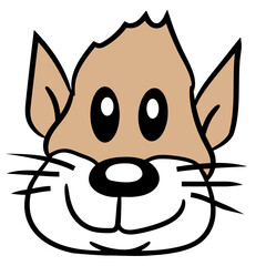 Dog Face Little Happy Puppy Pet Head Cute Friend Design Lover Art Vector Illustration Card T-Shirt Poster Sticker Graphic Print Decorative Drawing Isolated Logo Decoration Symbol Creative Cool Style
