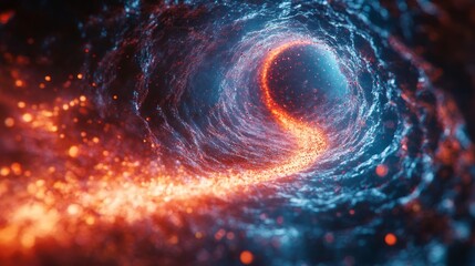 Obraz premium Dynamic View of Blood Flow Through Veins and Arteries with Red Blood Cells and Plasma 