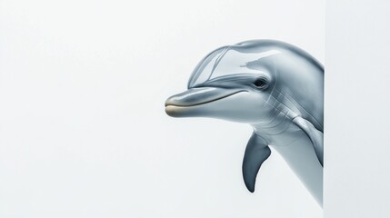 Obraz premium Joyful dolphin emerging from a clean background