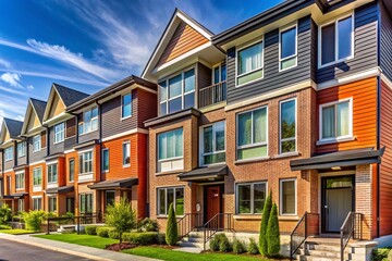 Brand New Upscale Canadian Townhomes: Colorful Modern Urban Row Houses for Sale