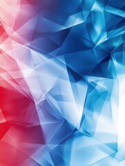 Fototapeta premium Technology bright low poly connection abstract background. Blue and red blurred futuristic vector design