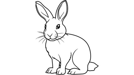 white rabbit isolated on white.