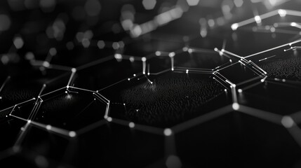 Digital technology background. Abstract hexagons background with lines and dots. Design for science, medicine or technology