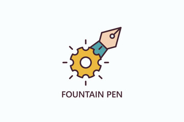 Fountain Pen Isolated Vector, Icon Or Logo Sign Symbol Illustration