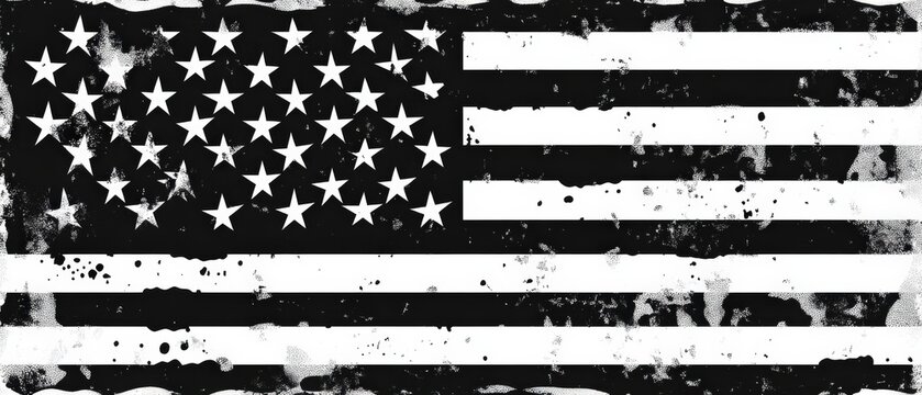 black and white american flag graphic design