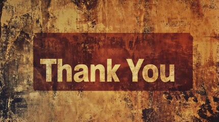 &ldquo;Thank You&rdquo; message on a textured grunge background for greetings and appreciation
