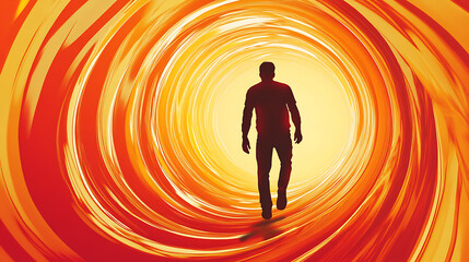  A traveler stepping through a wormhole, their silhouette glowing with the energy of discovery