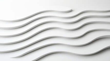 Obraz premium Abstract white wavy lines create serene pattern