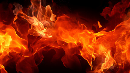 A beautiful and the red color fire flam on the black background ,  burning fire flame , hot fire flam on the black background 