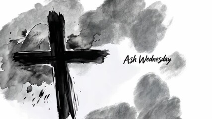 Abstract Ash Wednesday Cross Design 