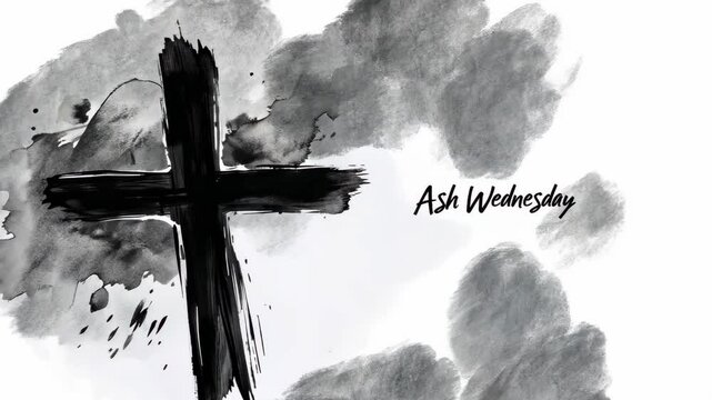 Abstract Ash Wednesday Cross Design 
