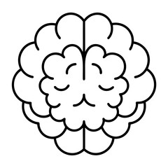 Modern Line Art Brain for Tech Designs