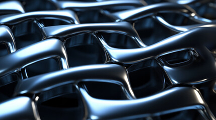 Abstract metallic weave pattern with glossy texture