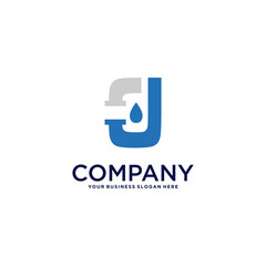 Fototapeta premium plumbing logo design with letter j