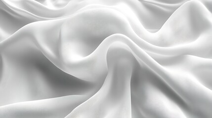Obraz premium White silk fabric texture, soft waves, elegant drape, background for design.