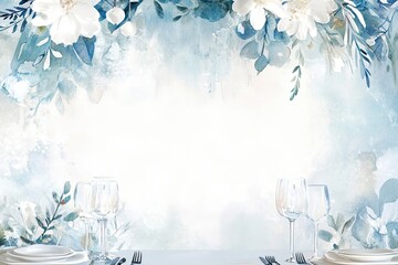 Elegant Watercolor Floral Table Setting Design