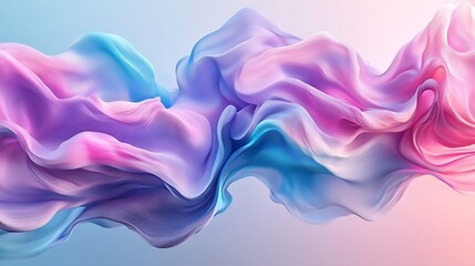 Obraz premium Abstract pastel wave, flowing fabric, digital art, background design.