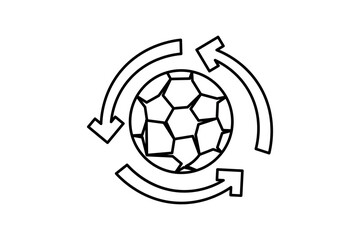 Obraz premium Football continuous single line art and isolated outline vector illustration 