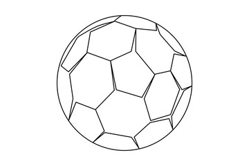 Fototapeta premium Football continuous single line art and isolated outline vector illustration 