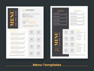 Simple Restaurant Board Menu Template | Minimalist Menu Board Design | Editable Food Board Menu Template