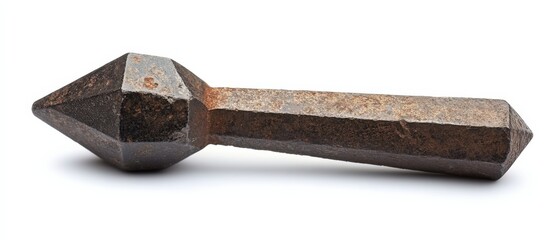 close up of rusty metal spike
