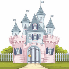Fototapeta premium Charming Cartoon Fairytale Castle Illustration
