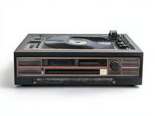 Fototapeta premium vintage record player and radio on white background