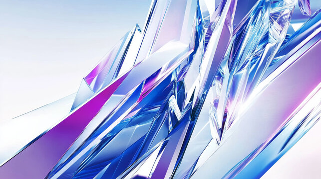Abstract crystal shapes with vibrant colors