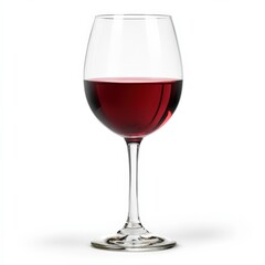 glass of red wine on white background
