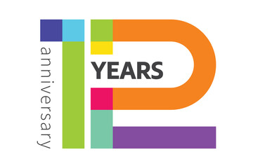 12th Anniversary Colorful Logo Template