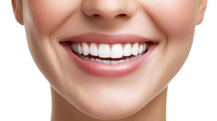 Obraz premium close up of a person's smile with white teeth