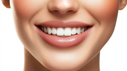 Obraz premium close-up of a smiling woman with white teeth
