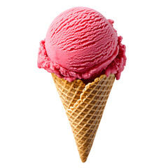 raspberry sorbet cone isolated die cut 