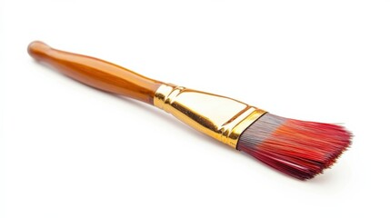 Fototapeta premium paint brush with red paint on white background