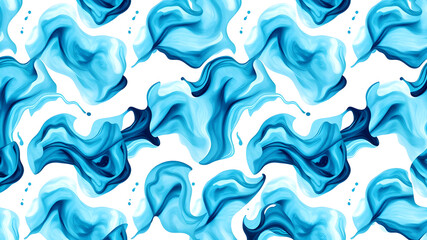 Fototapeta premium Tranquil Blue colors Repeat Creative Graphic Illustration Seamless Paint Ink. White Repeat Liquid Effect. seamless Fabric Vector Texture. Repeat Oil.&nbsp;Generative AI