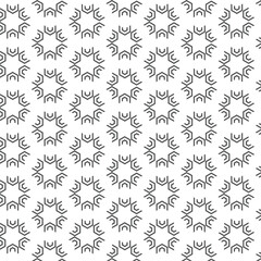 
Modern simple geometric vector seamless pattern with gold flowers, line texture on white background. Light abstract floral wallpaper, bright tile
